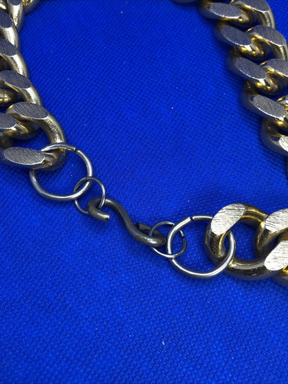 1980's Chunky Heavy Metal Gold Tone Lot Of Two Chain Necklaces