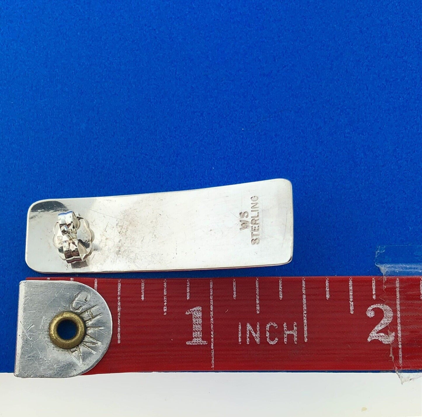Navajo Designer Willie Saiz Sterling Silver 925 Multi-Stone Inlay Stud Earrings