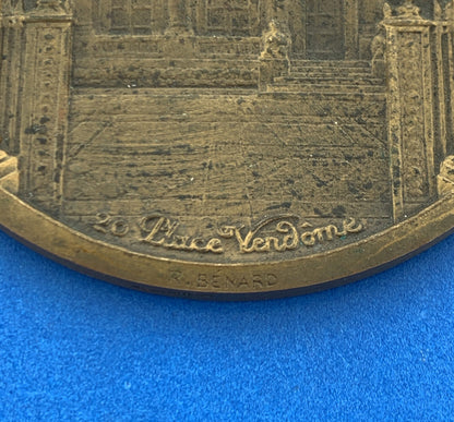 Art Deco Raoul Benard Bronze Central Hanover Paris 20 Place Vendome Bank Medal