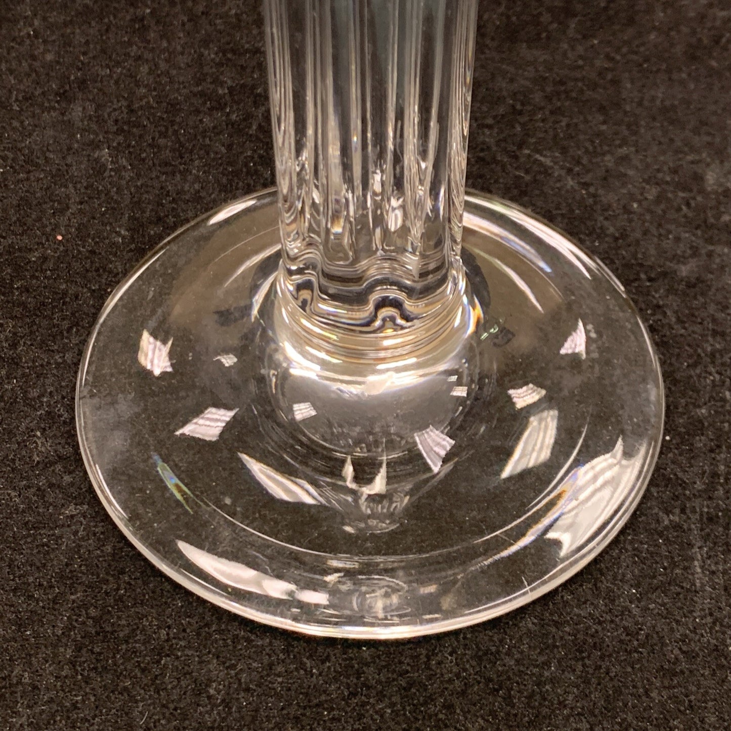Tiffany & Co Crystal Fluted Hampton Column Pair Of 8.5" Candle Holders Set
