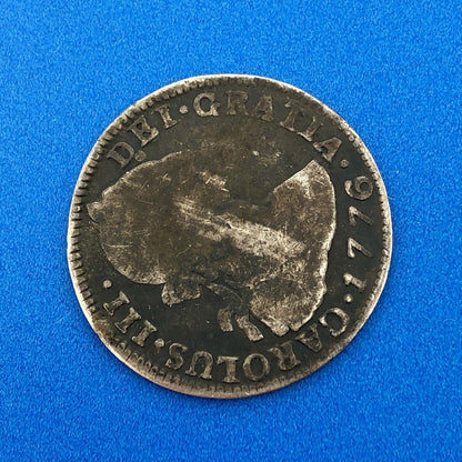 1776 Bolivia Silver 2 Reales Carlos III Potosi Mint JR Colonial Milled Coinage
