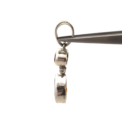 925 Sterling Silver Citrine Prasiolite Drop Dangle Statement Pendant