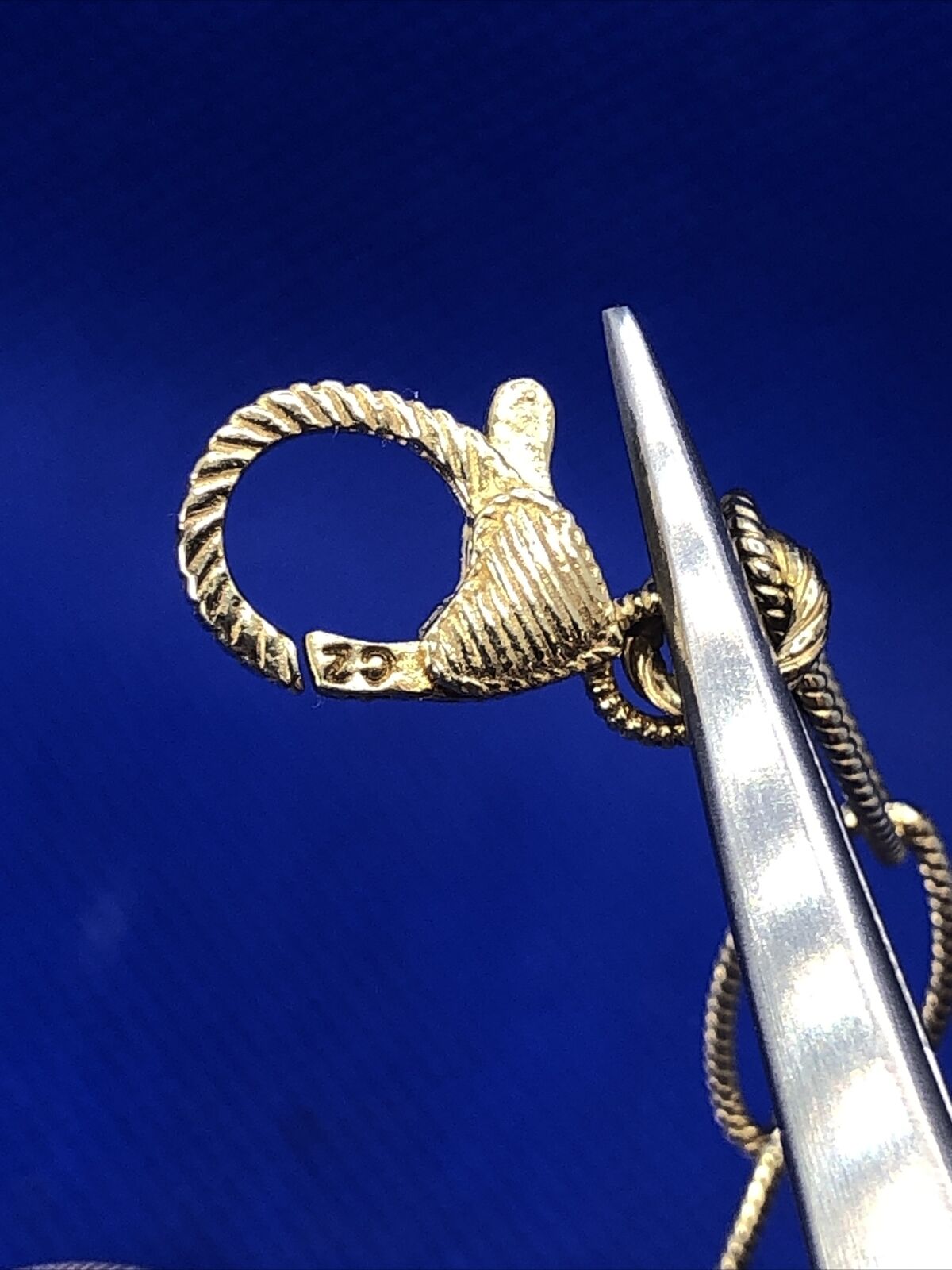 Designer Judith Ripka Vermeil 925 Sterling Silver CZ Oval Link Chain Necklace