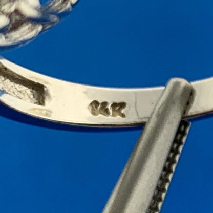 Designer 14K White Gold Oval Tanzanite White Topaz Halo Accent Anniversary Ring