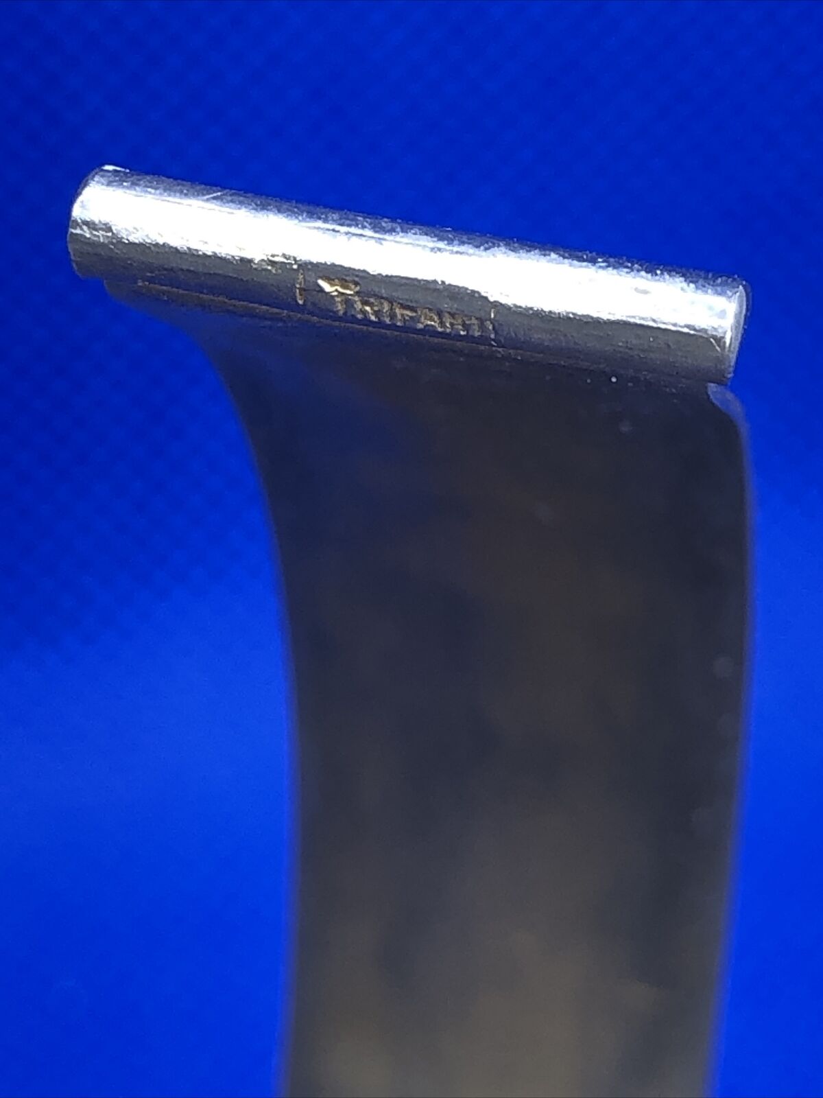 Mid Century Crown Trifari Gold Tone Ribbed Upper Arm Flapper Open Cuff Bracelet