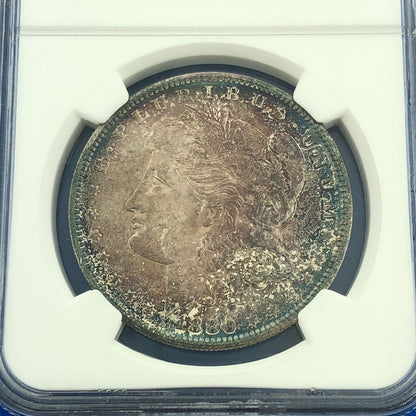 1880 S Morgan Silver Dollar Better Key San Francisco Sunset Tones NGC MS64 Coin