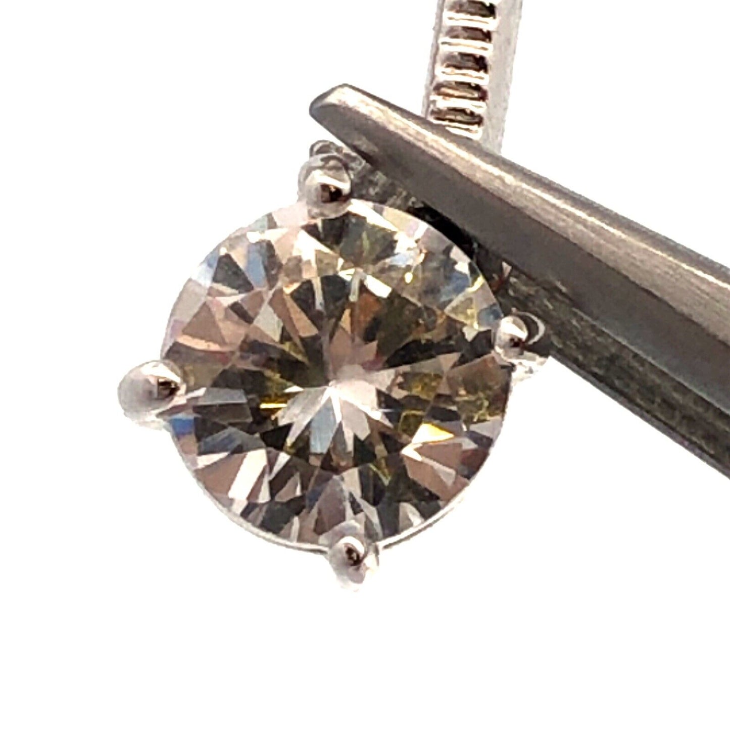 Designer J 925 Sterling Silver Round Cubic Zirconia CZ Trio Graduated Pendant