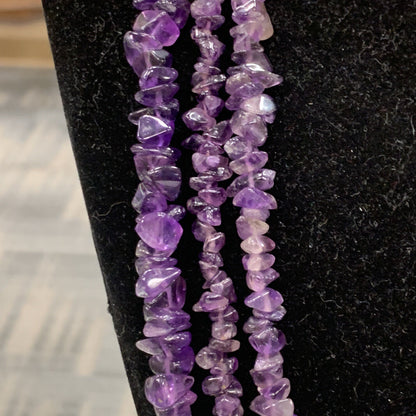 Lot Of Three Chunky Amethyst Spiritual Awakening Healing Beaded Necklaces