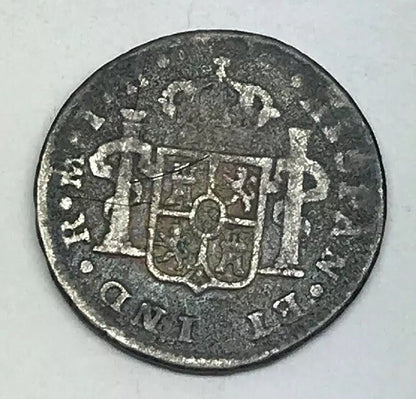 1809 Mexico Silver 1/2 Real Mexico City Ferdinand VII Pirate Treasure Coin