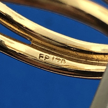 Gorgeous 14k Yellow Gold Faceted Triangle Citrine Diamond Accent Ring Size 6.15