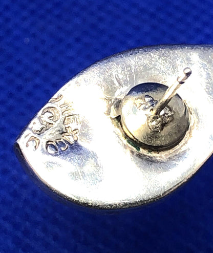 Taxco Mexico 925 Sterling Silver Abalone Inlay Fish Statement Stud Earrings