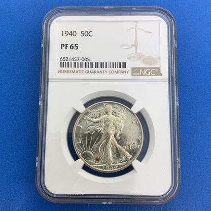 1940 P Proof Silver Walking Liberty Half Dollar High Grade Philadelphia NGC PF66