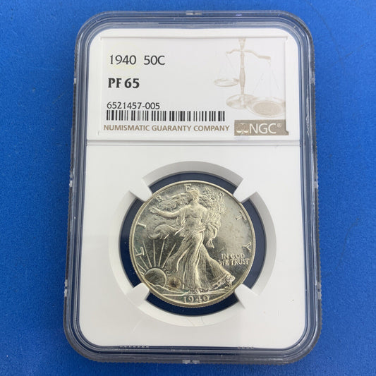1940 P Proof Silver Walking Liberty Half Dollar High Grade Philadelphia NGC PF66