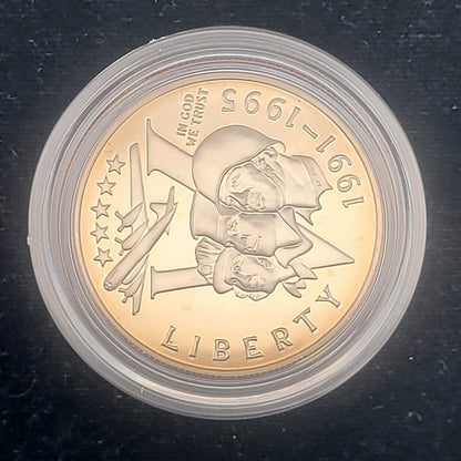 1991-1995 WWII 50th Anniversary Two Coin .900 Silver Proof Commemorative Set