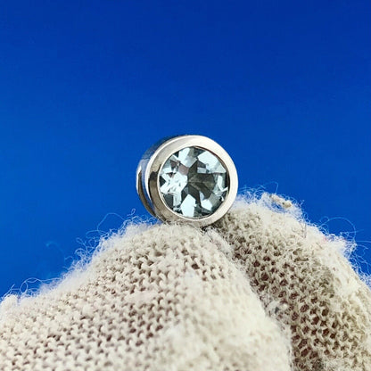 Designer STS 925 Sterling Silver 19" Box Chain Round Cubic Zirconia CZ Necklace