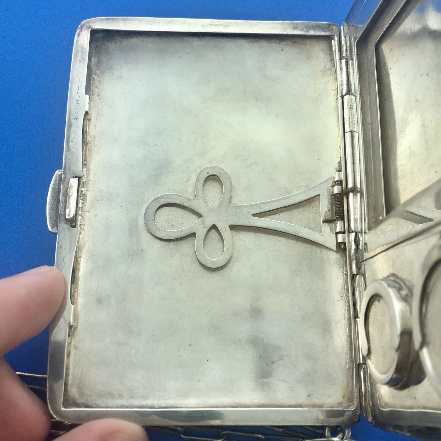 Art Deco Webster Co Sterling Silver Change Cigarette Vanity Purse Monogram CPE