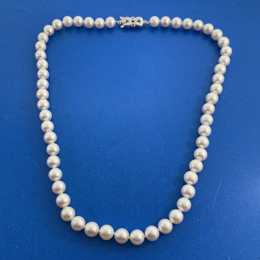 Designer 14K White Gold Pearl Wedding Short Choker Necklace
