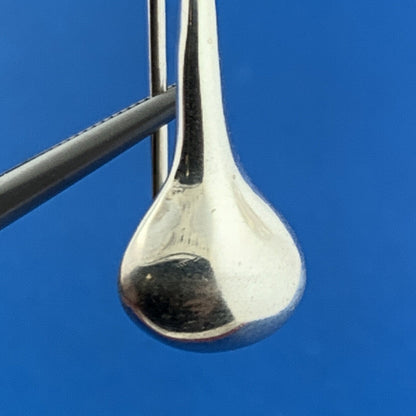 Designer 925 Sterling Silver Modernist Pear Drop Dangle Slide Earrings