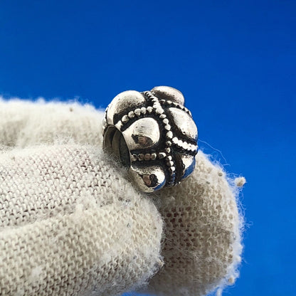 Authentic PANDORA Moments 925 Sterling Silver Journey #790401 Pebbled Bead Charm