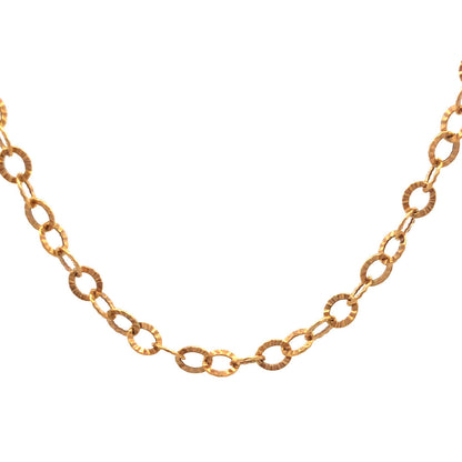 Michael Anthony MA Italy 10K Yellow Gold Textured Oval Link Chain Necklace