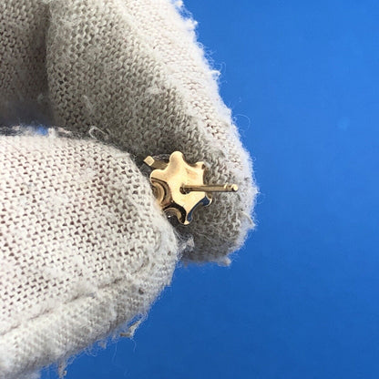 Gorgeous 14k Yellow Gold Large Round Cut Sparkling CZ Stud Earrings