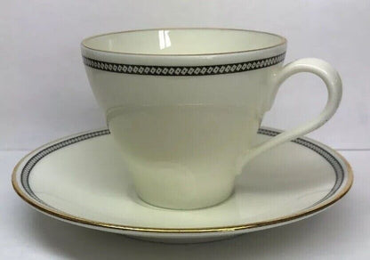 Elegant Richard Ginori Italy Black Gold China Demitasse Cup And Saucer Set