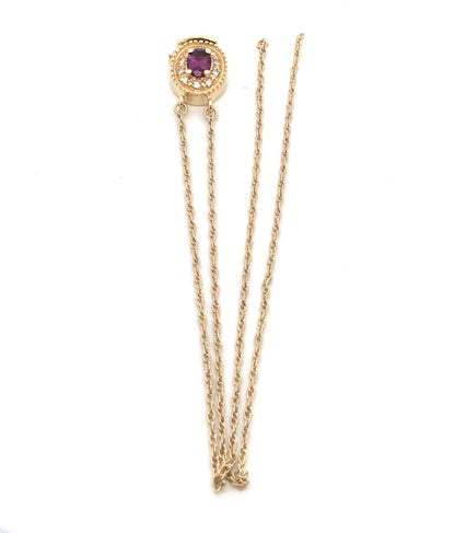 Designer GK 14K Yellow Gold Tourmaline Diamond Accent Slide Charm Bracelet