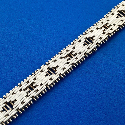 Designer Milor Italy 925 Sterling Silver Gold Two Toned Diamond Cut Bracelet