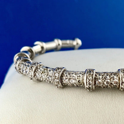 Joe Esposito ESPO Sterling Silver 925 Cubic Zirconia CZ Flexible Cuff Bracelet