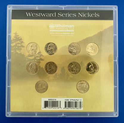 2004 2005 10 Coin Gem BU Westward Series Nickel Coll Whitman Frame Gold Plated