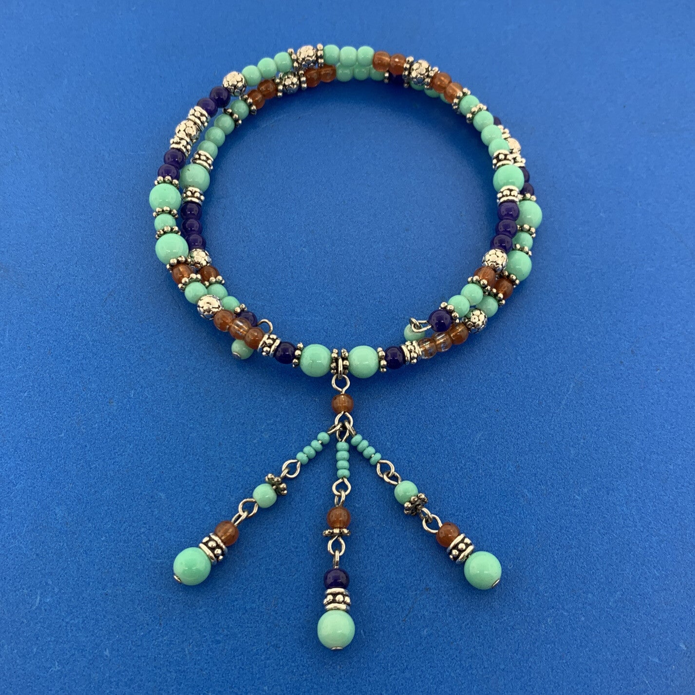 Sterling Silver 925 Turquoise Lapis Lazuli Carnelian Bead Bracelet Necklace