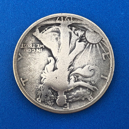 1917 S Reverse Silver Walking Liberty Half Dollar 50c Better Key San Fran Coin