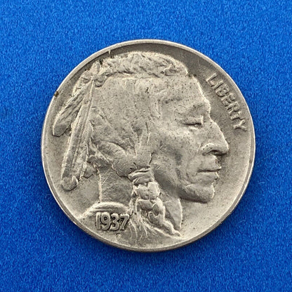1937 P Indian Head Buffalo Nickel Better Key Scarce Philadelphia Mint Coin