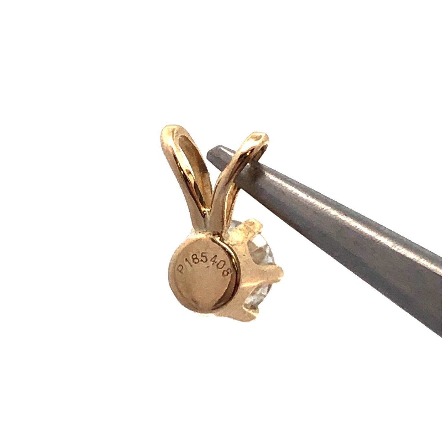 Designer 14K Yellow Gold Round Diamond Solitaire Anniversary Drop Pendant