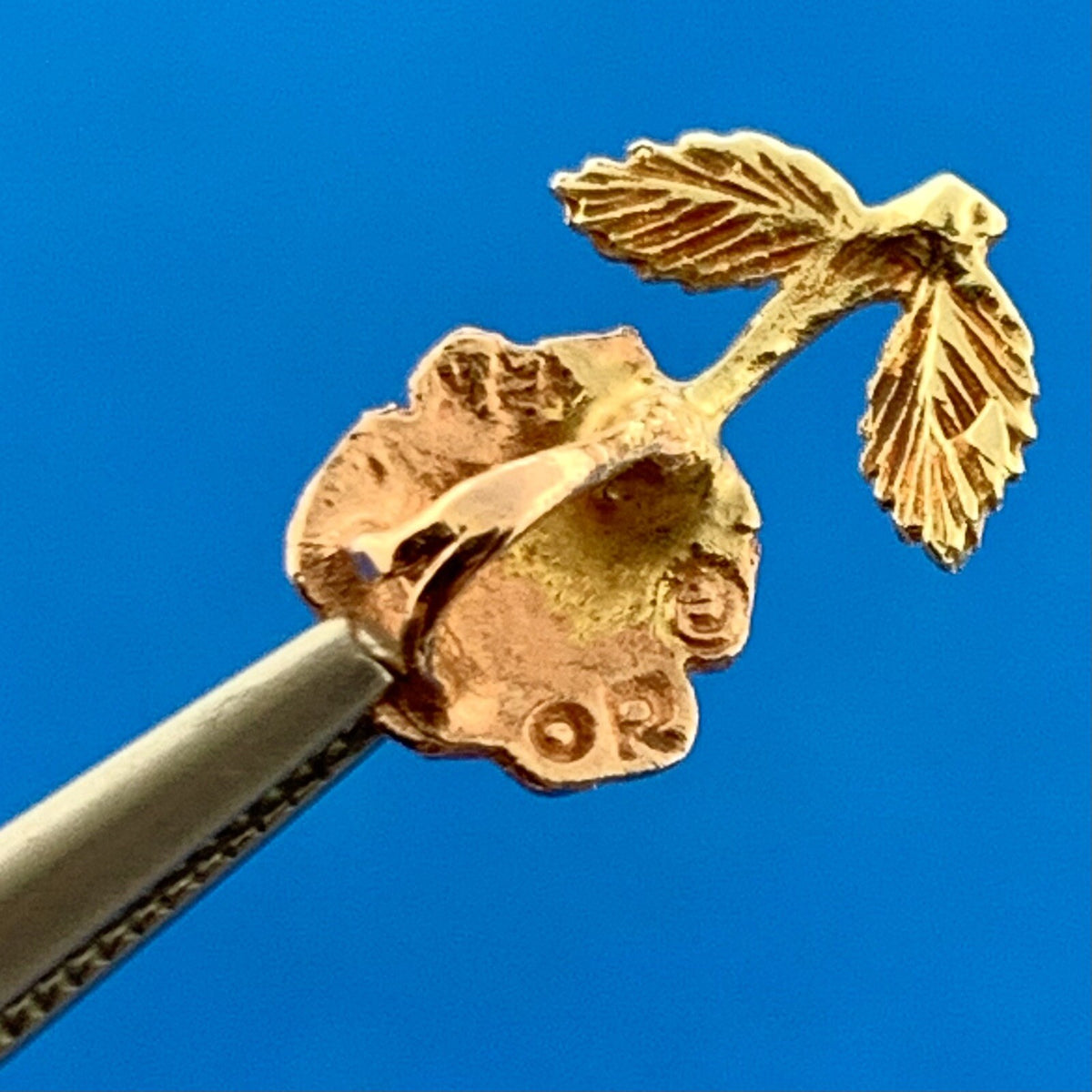 Designer OR 14k Yellow & Rose Gold Floral Rose Flower Precious Small Pendant