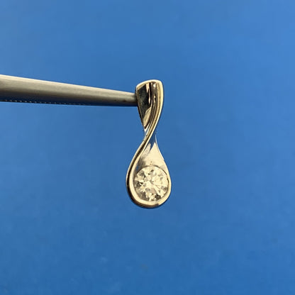 Designer 14K White Gold Diamond Solitaire Infinity Eternity Anniversary Pendant