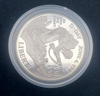 1991-1995 WWII 50th Anniversary Two Coin .900 Silver Proof Commemorative Set