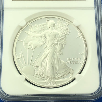 1989 S Proof American Silver Eagle 1 Oz 999 Fine Silver NGC PF69 Ultra Cameo