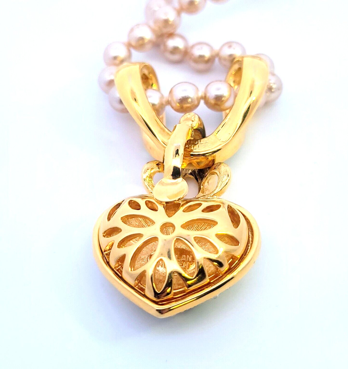 Nolan Miller Glamour Collection Gold Tone Princess Crystal Heart Necklace