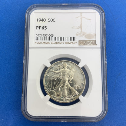 1940 P Proof Silver Walking Liberty Half Dollar High Grade Philadelphia NGC PF66