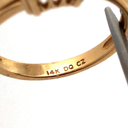 Diamonique 14K Yellow Gold Princess Cut Cubic Zirconia CZ Engagement Ring