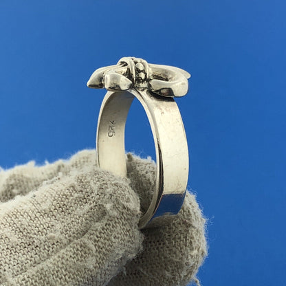 925 Sterling Silver Fleur De Lis Religious French Cigar Band Ring