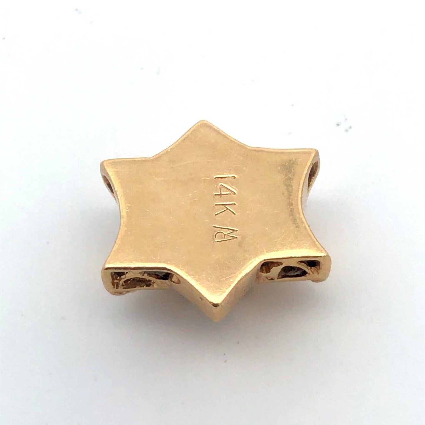 Designer 14K Yellow Gold Square Garnet January Anniversary Starburst Slide Charm