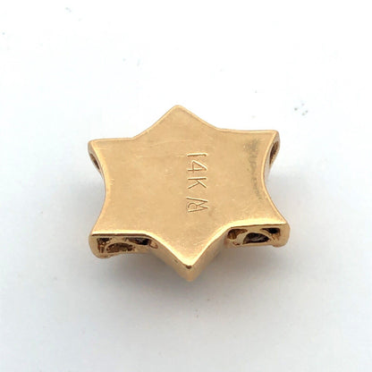 Designer 14K Yellow Gold Square Garnet January Anniversary Starburst Slide Charm