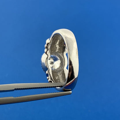 Sterling Silver 925 Solitaire Cubic Zirconia CZ Cable Beaded Cocktail Ring