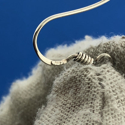 Stunning Sterling Silver 925 Oval Cabochon Purple Amethyst Dangle Hook Earrings