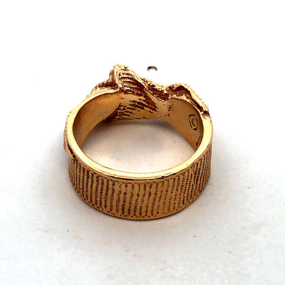 Designer Mignon Faget 14K Yellow Gold Knots and Bows Collection Medium Bow Ring