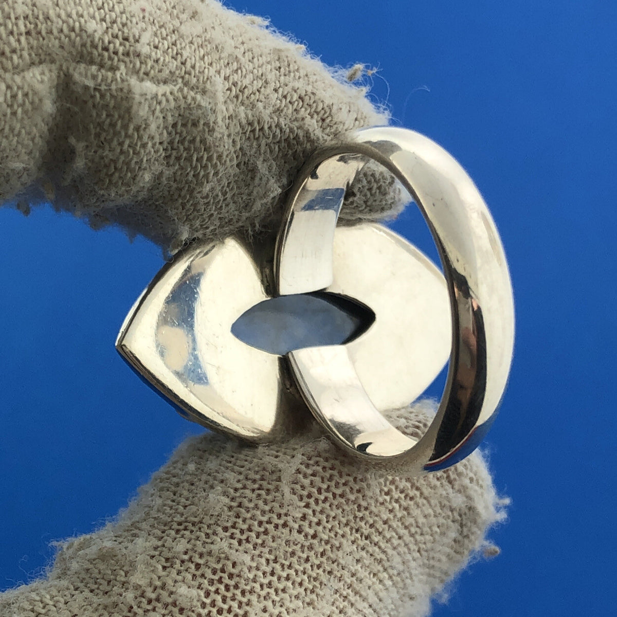 Designer D Paulus DP Sterling Silver Rainbow Moonstone Statement Cocktail Ring