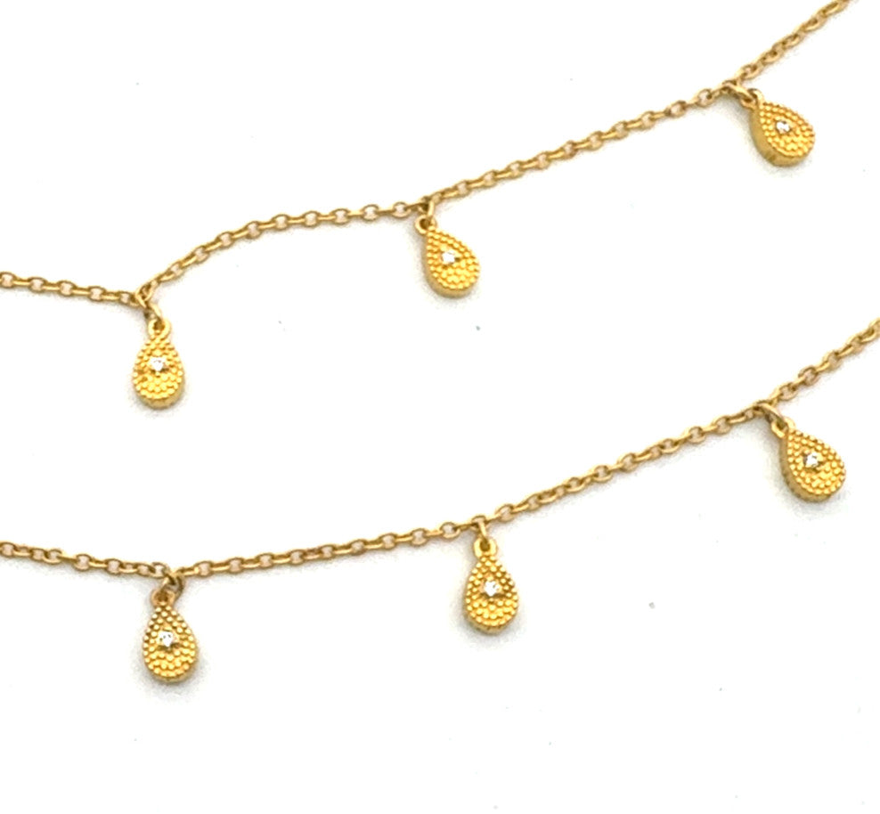 Freida Rothman 14K Gld Plt 925 Sterling Silver Cubic Zirconia Station Necklace