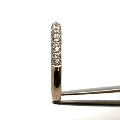 Designer IB 14K White Gold 3 Row Pave Diamond Wedding Anniversary Band Ring